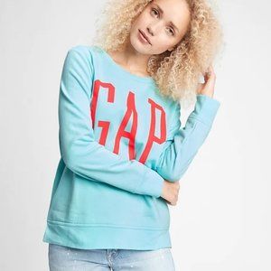 Gap Women Logo Crewneck Sweatshirt Atlantis Blue Size L